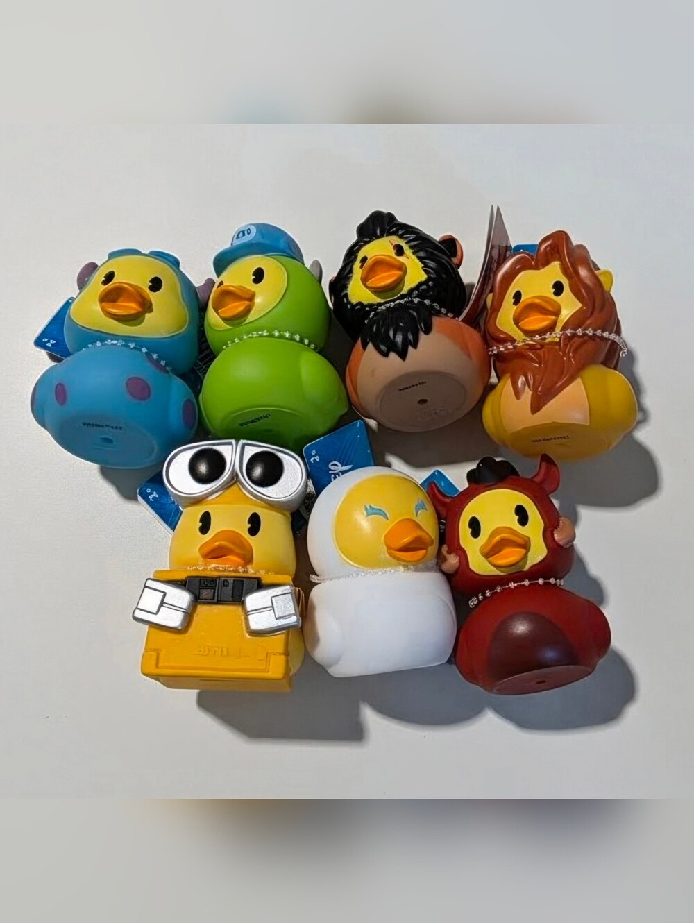 DISNEY SET OF 7 RUBBER DUCKS- MONSTERS, INC., LION KING, WALL-E   NWT
